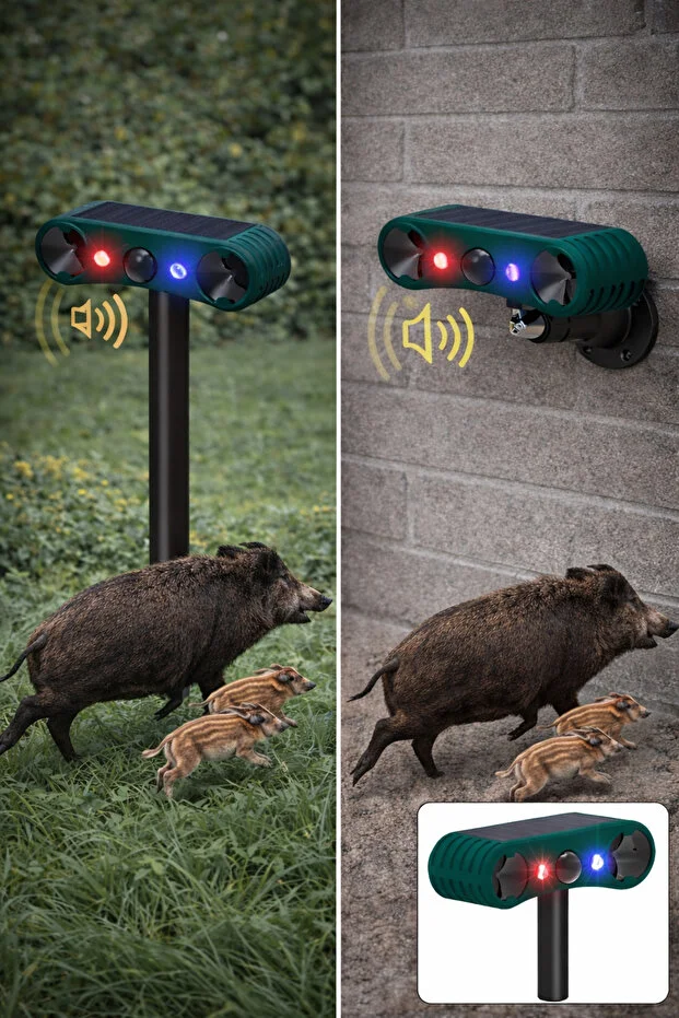 Ultrasonic Solar Hayvan Kovucu Sensörlü Alarm